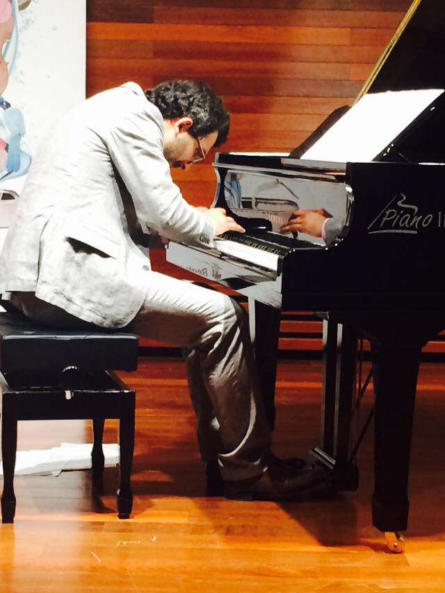 Pianist Teo Milea performing at Altres Musiques Festival in Benicassim (Spain 2015)